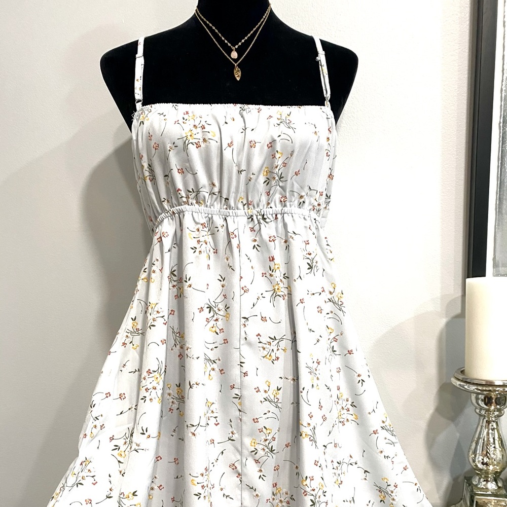 NWT Summer Light Blue Floral Summer Dress Romwe